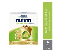 Nestlé Nutren Glucobalance Coffee Nutritional Milk Formula 6x55g Supporto a b...