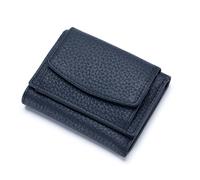 NESTMANY 2024 nuovo portafoglio in vera pelle con blocco RFID porta carte organizer tascabile mini portafoglio, anti-frode per carte di credito portafoglio compatto pieghevole sottile, Blu scuro,
