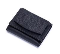 NESTMANY 2024 nuovo portafoglio in vera pelle con blocco RFID porta carte organizer tascabile mini portafoglio, anti-frode per carte di credito portafoglio compatto pieghevole sottile, blu navy,