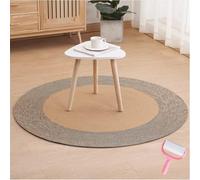 Nestoly cat rug,Premium Cotton Rope Area Rug for Cats,Washable Round Vintage Reversible Woven Tassel Rugs,Soft and Stylish Home Accen,Easy Clean,Multiple Sizes (Black, 18in)
