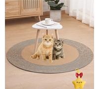 Nestoly Cotton Rope Area Rug for Cats, Premium Cotton Rope Area Rug for Cats, Washable Round Vintage Reversible Woven Tassel Rugs, Soft and Stylish Home Accent, Easy Clean (Black,18inch)