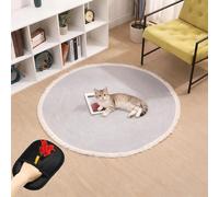 Nestoly Tappeto per gatti in corda di cotone, lavabile, rotondo, vintage, reversibile, grande, in corda di cotone naturale di alta qualità, facile da pulire (C, 101,6 cm)