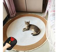 Nestoly Tappeto per gatti in corda di cotone, lavabile, rotondo, vintage, reversibile, grande, in corda di cotone naturale di alta qualità, facile da pulire (A, 45,7 cm)