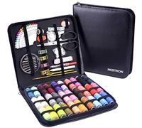 Nestron Set da cucito con valigetta in poliuretano di dimensioni XXL, set da cucito oltre 100 accessori e 30 rotoli di filato in PVC XL, kit per cucire con versione estesa