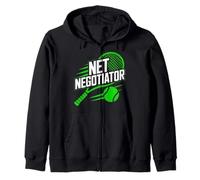 Net Negotiator Tennis Player Divertente Grafica Felpa con Cappuccio