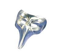 NET TOYS Maschera veneziana con naso a becco color argento travestimento medico della peste carnevale balli in maschera -
