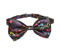 NET TOYS Papillon Smoking con Note Musicali | Nero con Note Colorate | Elegante Accessorio Maschile Farfallino con Note Musicali | Vestito per Bene per Carnevale & Serate a Tema