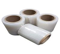 Net4Client Confezione da 4 Rotoli di Carta da Imballaggio Rulli Stretch Confezionamento Rapido Confezione da Imballaggio Pellicola Trasparente da Imballaggio 100mm 150m Fi50 23μm