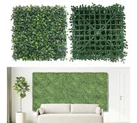 NETAP Pannelli da parete in erba artificiale, 25,4 x 25,4 cm, 12 pezzi, pannelli in finto bosso per esterni e interni, decorazione da parete verde, decorazioni per feste, matrimoni, giardino,