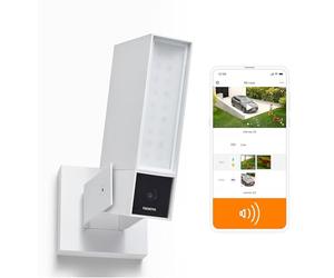 Netatmo Cámara Exterior Inteligente Con Sirena 105 DB, WiFi, Iluminación integrada, Detección de Movimientos, Visión Nocturna, Color Blanco