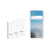 Netatmo DTG-FR - Sensori intelligenti per apertura porte e finestre, wireless, monoblocco, rilevamento vibrazioni, confezione da 3