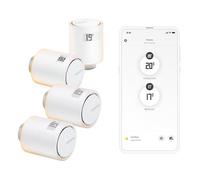 Netatmo Pack 4 Teste termostatiche connesse e intelligenti, accessorio per termostati connessi e intelligenti, valvole termostatiche per radiatori, NBU-4-NAV-EU