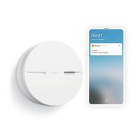 Netatmo Rilevatore di fumo intelligente, 10 anni di batteria, test automatizzati, allarme antincendio collegato senza box domotico, certificato NF e EN14604, NSA-FR, singolo, bianco