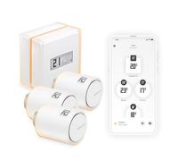 Netatmo Smart Thermostat Pack + 3 teste termostatiche connesse e intelligenti, Wifi, controllo remoto tramite App, compatibile con il riscaldamento individuale, NBU-NTH-NAV-EU