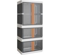 NETEL scatole plastica con coperchio, 180L e 2x94L contenitori plastica con ruote, scatole per vestiti rigide, contenitori salvaspazio, trasparenti e impilabili, clothes storage box