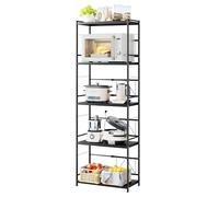 NETEL supporto per forno microonde allungabile,scaffale per microonde cucina a 5 Livelli,scaffale salvaspazio cucina，scaffalatura metallo，Larghezza regolabile (38,5-63 cm)，Nero
