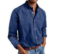 Neteson Camicia Uomo Manica Lunga Camicie Casual Elegante con Bottoni Camicia Lavoro vestibilità Regolare Maglietta Shirts Tinta Unita Slim Fit