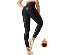 Neteson Leggins Donna Ecopelle Push Up Vita Alta Pantaloni in Pelle Eleganti Sexy Elastico Skinny Leggings Opachi