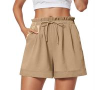 Neteson Pantaloncini Donna Estivi Sportivi Shorts Eleganti Casual Pantaloni Corti Spiaggia a Gamba Larga con Tasche Coulisse Shorts Jogging Fitness Yoga