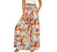 Neteson Pantaloni Donna Estivi Larga Pantaloni Palazzo Eleganti Leggeri | Pantaloni Larghi Vita Alta Casual Pantalone Spiaggia Loose con Tasche