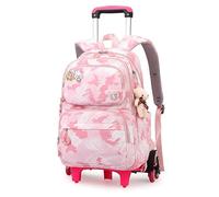 NETFEN Trolley zaino per la scuola, trolley, 6 ruote, zaino per la scuola, zaino impermeabile per ragazze e adolescenti, A1, 6 wheels