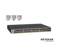 NETGEAR Switch Smart Gigabit Ethernet PoE a 52 porte (GS752TP) - Gestito, gestione cloud Insight opzionale, 48 PoE+ @ 380W, 4 SFP 1G, montaggio desktop o rack, protezione a vita