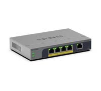 NETGEAR GS105EPP Switch Gigabit Ethernet Non gestito (10/100/1000) Connessione Ethernet, supporta l'alimentazione tramite questa porta (PoE) Montaggio su scrivania o a muro Grigio - Nouvo