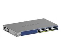 NETGEAR Gigabit Ethernet Smart Switch 28 porte PoE+ (GS728TXP) - Gestito, gestione cloud Insight opzionale, 24 x PoE+ @ 190W, 4 x 10G SFP, montaggio su desktop o rack