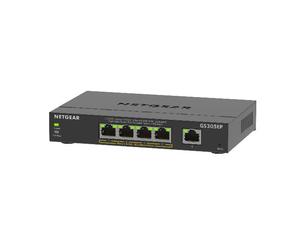 Netgear Il GS305EP È Un Switch Gigabit Ethernet Smart Managed Plus Poe+ Con 4 Porte E Budget POE Totale Di 63 W Per L Alimentazione GS305EP-100PES