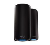 NETGEAR Mesh WiFi Orbi WiFi 7 (RBE972SB) Black Edition - Router + 1 satellite, funzioni di sicurezza, fino a 27 Gbps, copertura di 440 m2, 200 dispositivi, porta Internet da 10 Gig | Kit da 2 Nero