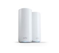 NETGEAR Orbi WiFi 7 Nuova generazione Tri-Band (RBE772), Kit da 2 WiFi Mesh Router + 1 Satelliti, Copertura fino a 360 m2, 100 dispositivi 2.5 Gig Connessione Internet BE11000 (fino a 11Gbps)