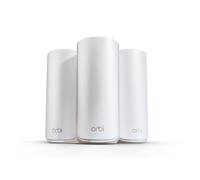 NETGEAR Orbi WiFi 7 Quad-Band (RBE873), WiFi Mesh Router + 2 Satelliti, Copertura fino a 600 m2, 150 Dispositivi Porta Internet 10 Gbit, BE21000 802.11be (fino a 21 Gbps)