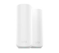 NETGEAR Orbi Mesh WiFi 7 Router RBE372 - WiFi mesh dual-band, 3,6 Gbps, copertura 240 m², fino a 70 dispositivi, porta Internet 2,5 Gb, include 1 extender BE3600