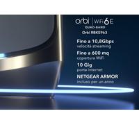 NETGEAR Orbi Quad-band RBKE963 AXE11000 WiFi 6E Mesh System Quad-band (2.4 GHz / 5 GHz-1 / 5 GHz-2 / 6 GHz) Wi-Fi 6 (802.11ax) NEW