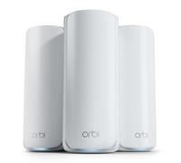 NETGEAR Orbi Serie 770 | WiFi 7 Mesh System | RBE773 | Router wireless + 1 satellite | Fino a 11 Gbps | Copre 540 m² | Supporta 100 dispositivi | Porta Internet 2,5 GB | Tri-Band BE11000| Kit da 3