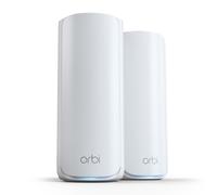 NETGEAR Orbi WiFi 7 Nuova generazione Tri-Band (RBE772), Kit da 2 WiFi Mesh Router + 1 Satelliti, Copertura fino a 360 m2, 100 dispositivi 2.5 Gig Connessione Internet BE11000 (fino a 11Gbps)