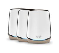 NETGEAR Orbi WiFi Mesh (RBK863S), Tri-band Mesh WiFi 6, Velocità fino a 6.0 Gbps, Router con 2 satelliti, copertura fino a 540 m2 e 100 dispositivi