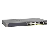 NETGEAR Smart Switch PoE Gigabit Ethernet a 28 porte (GS728TP) - Gestione cloud Insight gestita, 24 x PoE+ @ 190 W, SFP 4 x 1G, Montaggio su scrivania o rack, Oltre a una protezione a vita