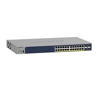 NETGEAR Switch Ethernet 24 porte (GS728TPP-V3), Switch PoE, Gigabit con gestione Insight cloud opzionale, 24 PoE+ a 380 W, 4 SFP da 1G, montaggio desktop