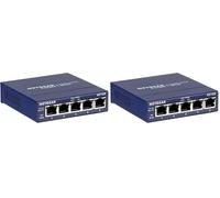 NETGEAR Switch Ethernet 5 porte Unmanaged (GS105GE), Switch Ethernet con opzioni di Montaggio Desktop o a parete e assistenza limitata a vita (Confezione da 2)