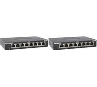 NETGEAR Switch Ethernet 8 porte Unmanaged (GS308), Switch Gigabit hub di rete domestica, Switch 8 Porte gigabit per ufficio, Plug-and-play, silenzioso, montaggio desktop o a parete (Confezione da 2)