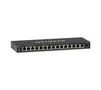 NETGEAR Switch PoE Plus 16 Porte GS316EPP, Supporto VLAN, QoS, Switch Ethernet Gigabit con 15 PoE+ a 231 W, 1 porta SFP da 1G, Montaggio Desktop o a Parete
