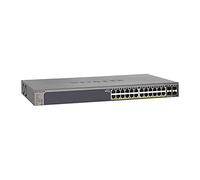 NETGEAR Switch Smart Gigabit Ethernet PoE a 24 porte, (GS724TP), Managed, 24 da 1 G, 24 PoE+ a 190 W, 2 SFP da 1 G, gestione Insight cloud opzionale, montaggio desktop o su rack