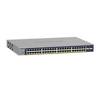 NETGEAR Switch Smart Gigabit Ethernet PoE a 52 porte (GS752TP) - Gestito, gestione cloud Insight opzionale, 48 PoE+ @ 380W, 4 SFP 1G, montaggio desktop o rack, protezione a vita