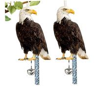 NethCasti Bird Scherers for Gardens 2 Pezzi realistici a Gufo Impermeabile a Gufo Uccelli con Nastro deterrente e Campana per Il Tetto da Garage Stagno di casa Facile da Appendere aquile spaventi