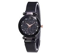 NethCasti Donne Orologio da polso Orologio da polso di movimento al quarzo analogico con armbanda classica classica carta stellata impermeabile da 1 pc quarzo nero