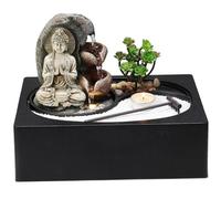 NethCasti Waterfall Fountain Indoor, Zen Sand Desktop LED Indoor Waterfall with Buddha, Meditation Decor Fountain with Buddha for Home Office Bedroom House Living Room RelaxationIndoor