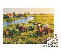 Netherlands Farm Tractors Adult Jigsaws 1000Pc Recyclable Material Dutch Windmill Jigsaw Puzzles Accessorio per Momento di Gioco in Famiglia Perfect per Family And Friends Birthdays 70x50cm/1000pcs