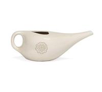 NETI POT - Brocca per il risciacquo nasale, in ceramica, con mandala o simbolo, per doccetta nasale (color oro)
