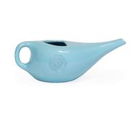 NETI POT - Brocca per il risciacquo nasale, in ceramica, con mandala o simbolo, per doccetta nasale (color argento)